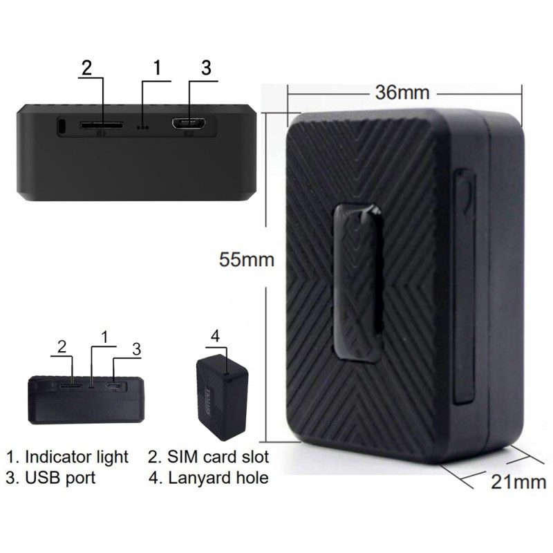 Hochpräziser Mini-4G-GPS-Tracker für bis zu 25 Tage