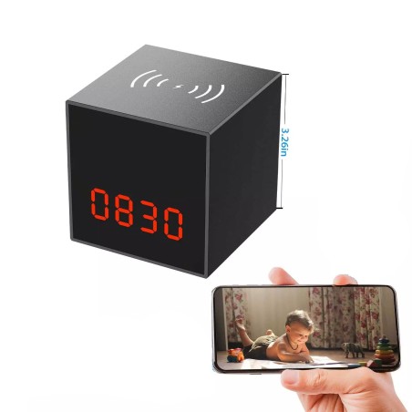 Sveglia con Telecamera WiFi Full HD e Caricatore a Induzione